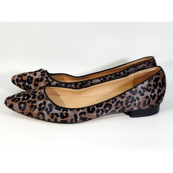 Talbots Calf Hair Ballet Flats Loafers Leopard Leather - Picture 6 of 9